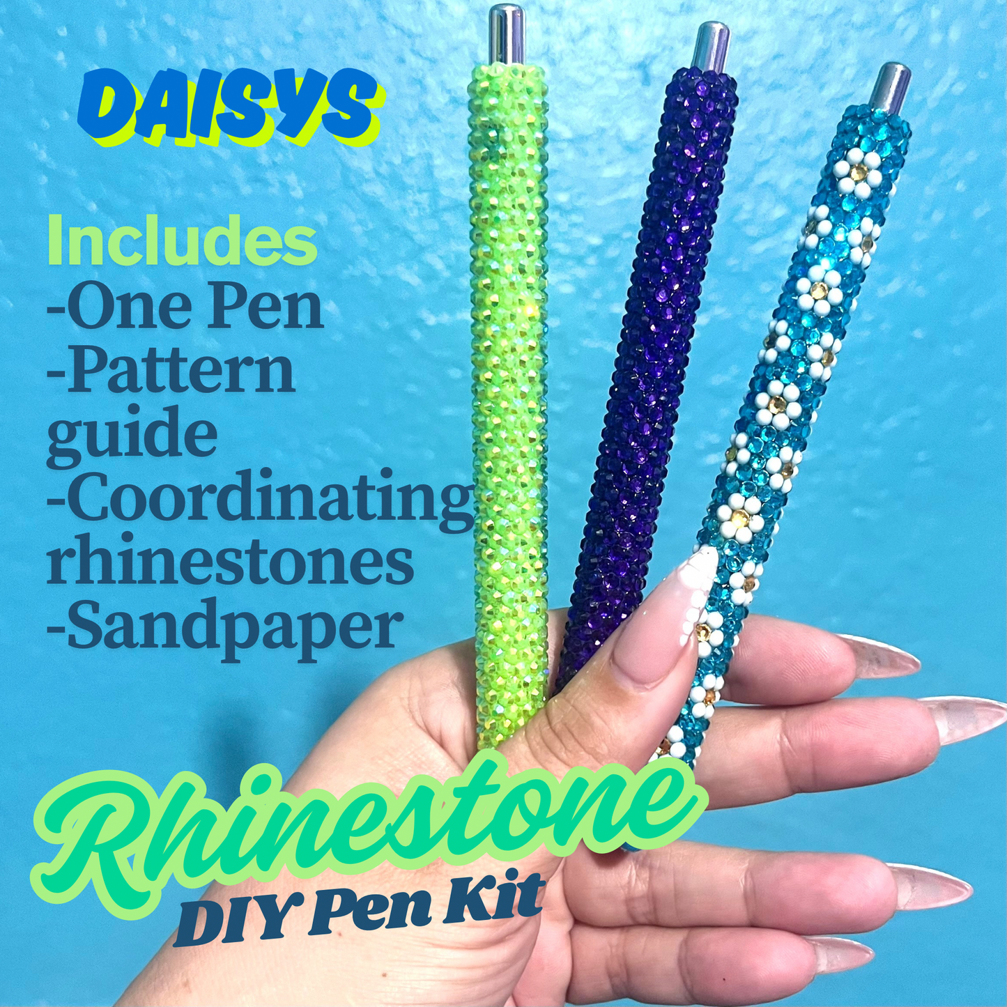Daisy Pattern DIY Rhinestone Pen Kit