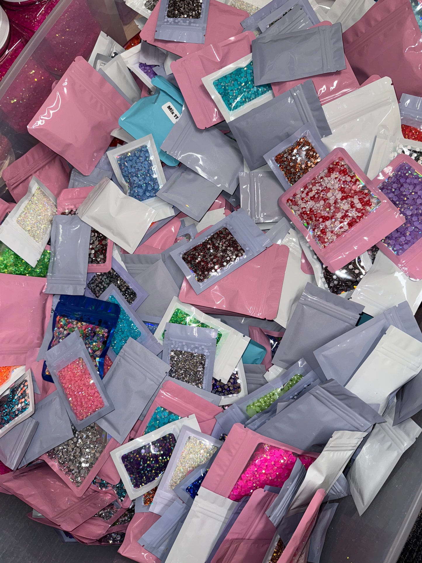 Rhinestone/Pearls Grab Bag – 10 Bags for $20