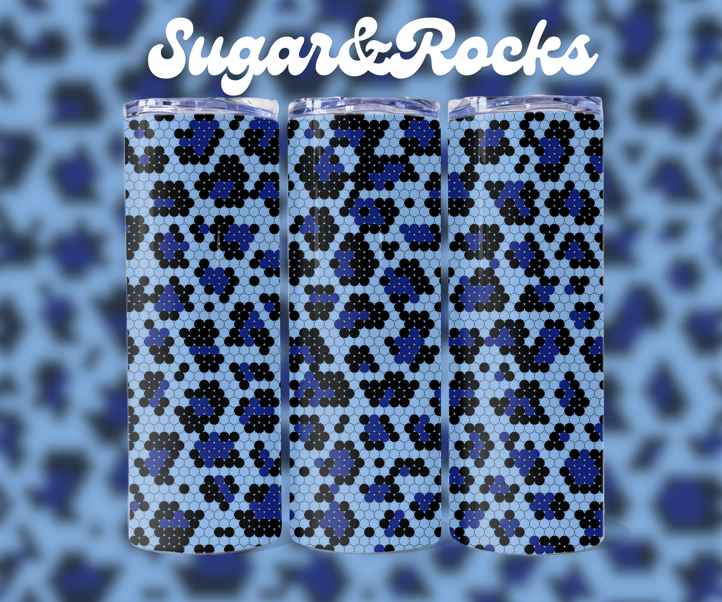 Blue Cheetah- 5mm Bling Your Own Tumbler