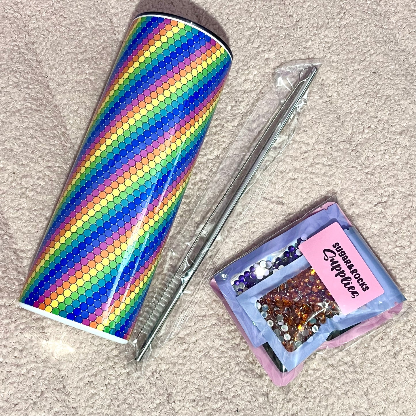 Spectrum Stripes- Bling Your Own Tumbler