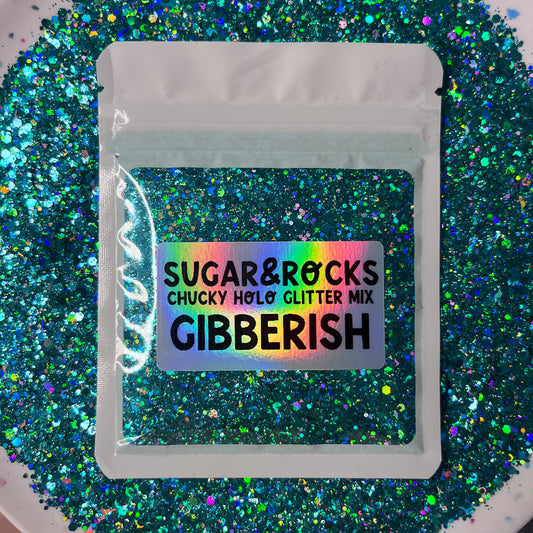 GIBBERISH Holo Chunky Glitter Mix - 20 Gram Bag