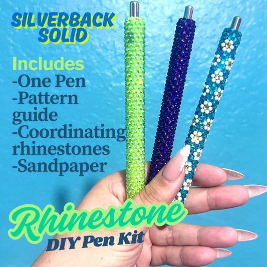 Solid Silverback Pattern DIY Rhinestone Pen Kit