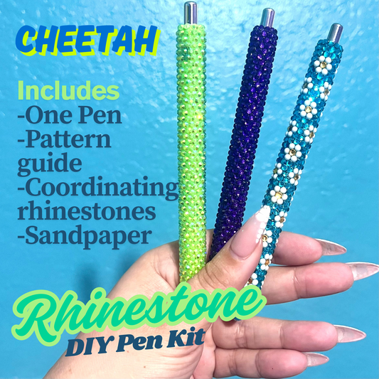 Cheetah Pattern DIY Rhinestone Pen Kit