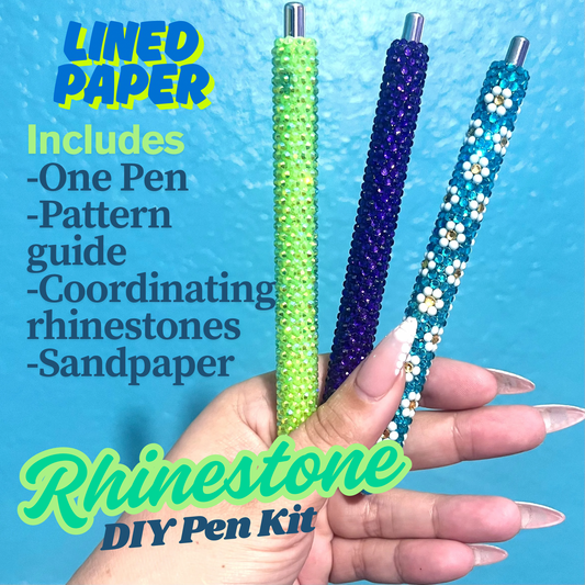 Notebook Paper Pattern DIY Rhinestone Pen Kit