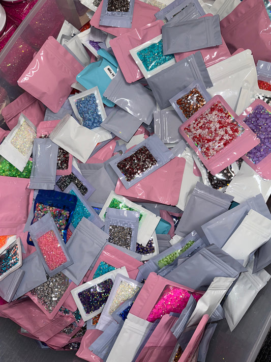 Rhinestone/Pearls Grab Bag – 10 Bags for $20