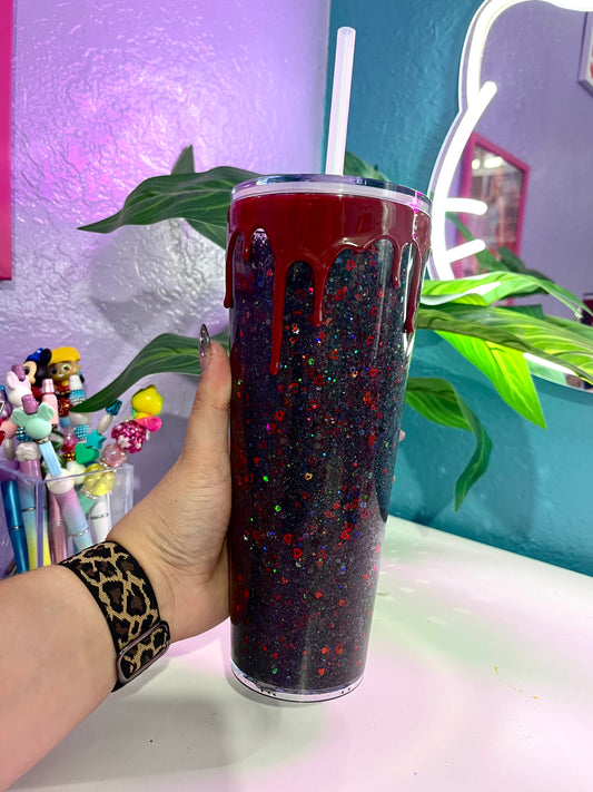 Snow Globe Glitter Tumbler with Bling Lid - Add your name!