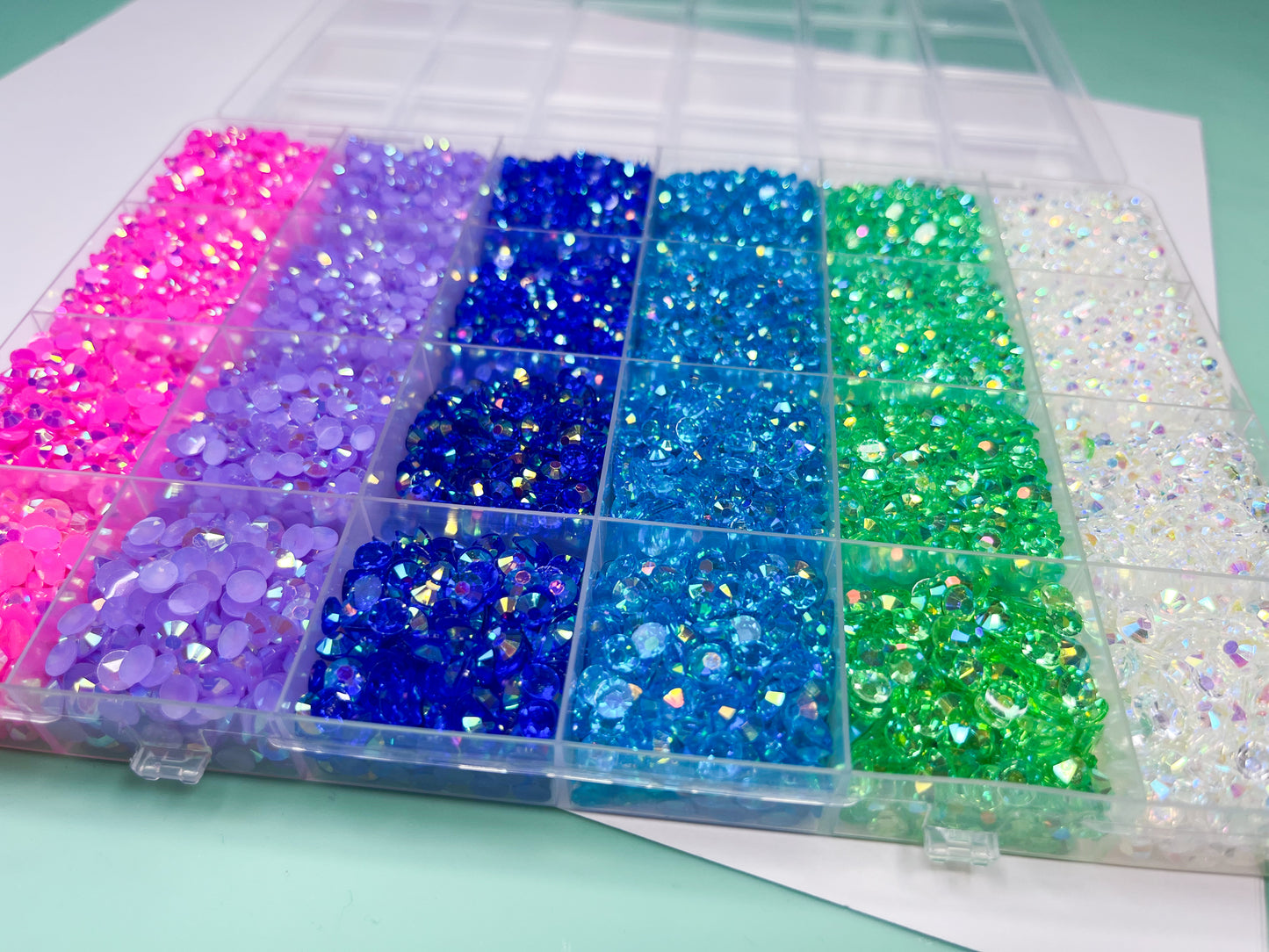 Vivid AB Rhinestone Kit 3mm, 4mm, 5mm 18800 Piece Bling Kit