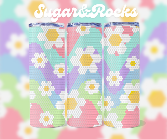 Pastel Daisys - 4mm Bling Your Own Tumbler